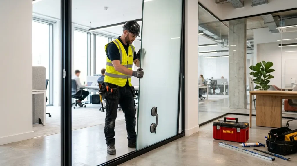 Learn How to Install Smart Glass and Switchable Film? Technician installing smart glas… 202606081535