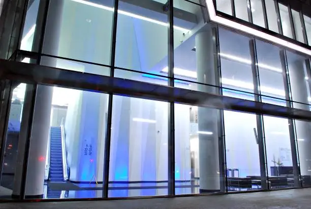 modern building modern office building with facade of glass