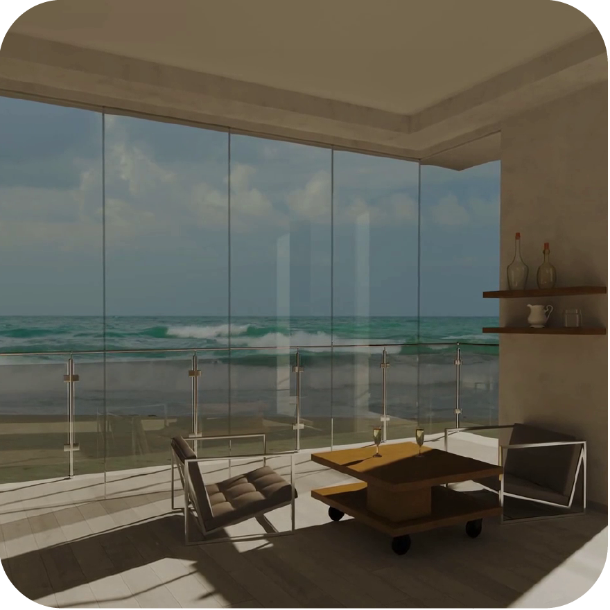 Home (new) A luxury hotel room in Dubai with a smart glass wall partition, shown in its 'ON' clear state to connect the bedroom and bathroom.