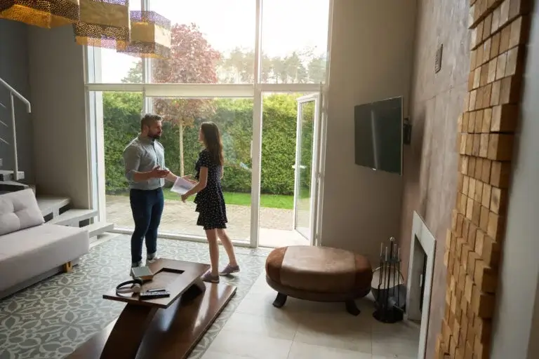 Modern home interior using smart glass to improve privacy, natural daylight and flexible living spaces.