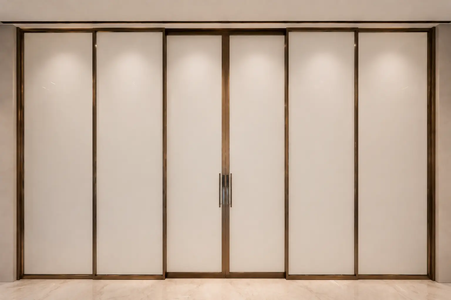 Bronze Framed Opaque Smart Glass Dressing Room