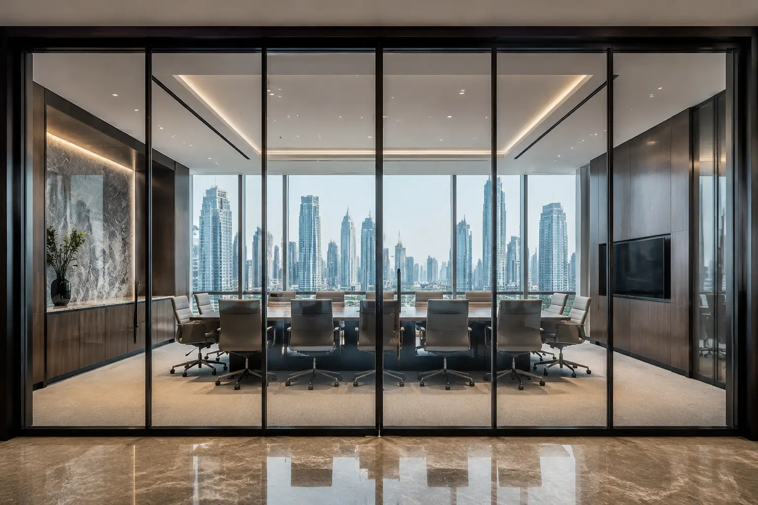 Crystal Clear Smart Glass Boardroom