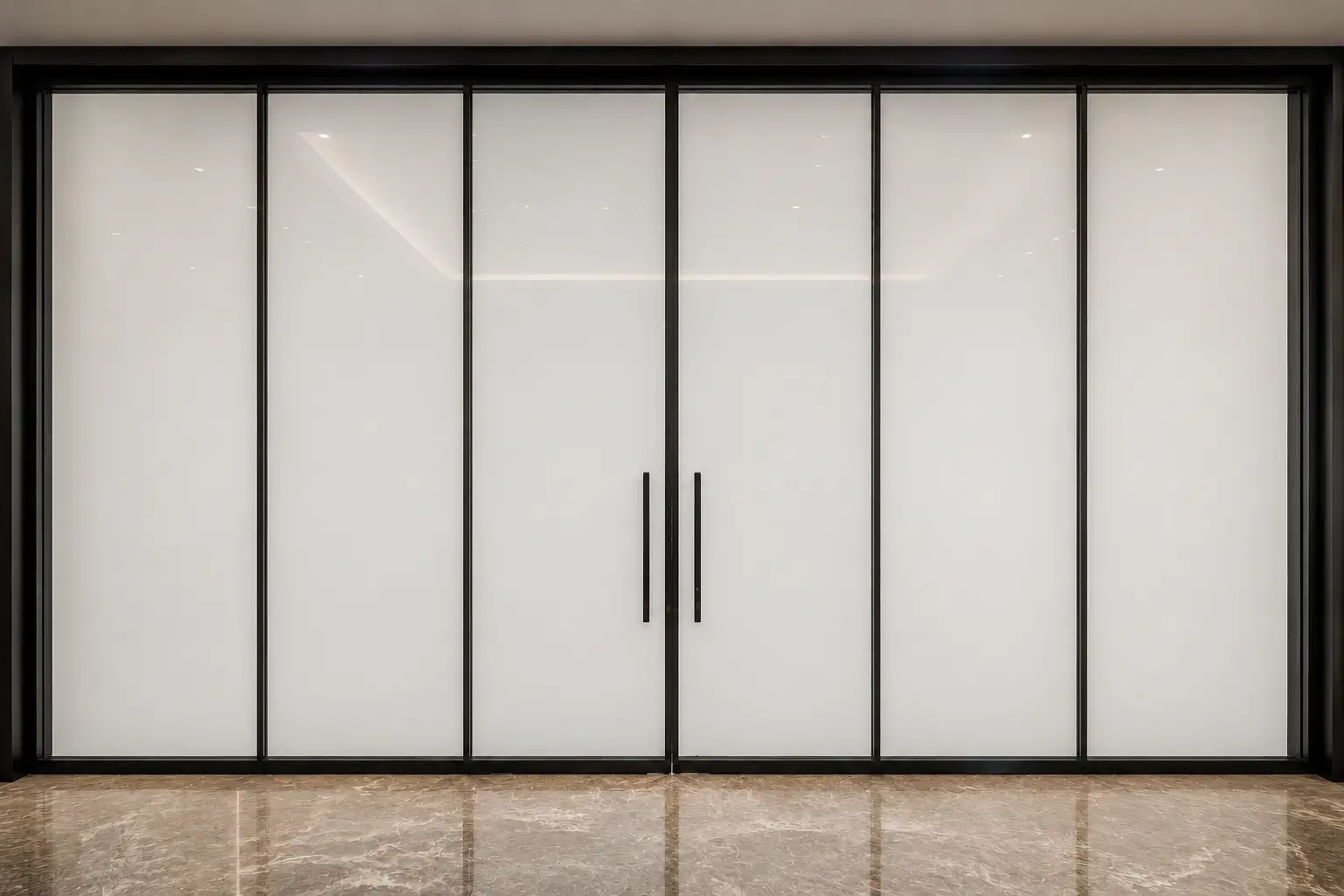 Milky White Privacy Glass Boardroom Wall
