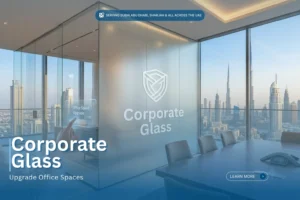 Modern switchable privacy glass windows installed in a open space office and luxury home interior in Dubai