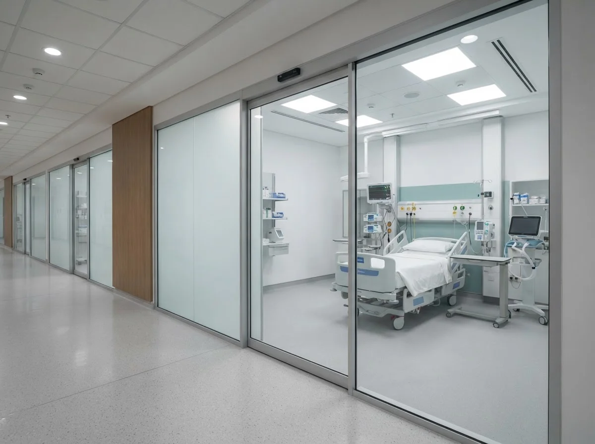 Smart glass ICU patient room in a Dubai hospital