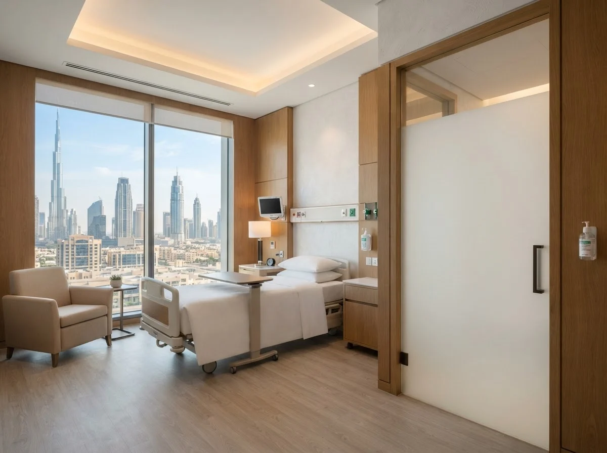 Smart glass for patient rooms and bathrooms in a UAE hospital